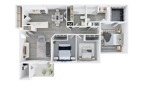 Floor plan Three Bedroom, Two Bathroom