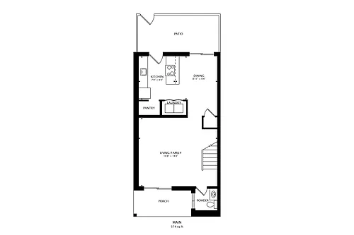 Floor plan 1 Bedroom Top Floor