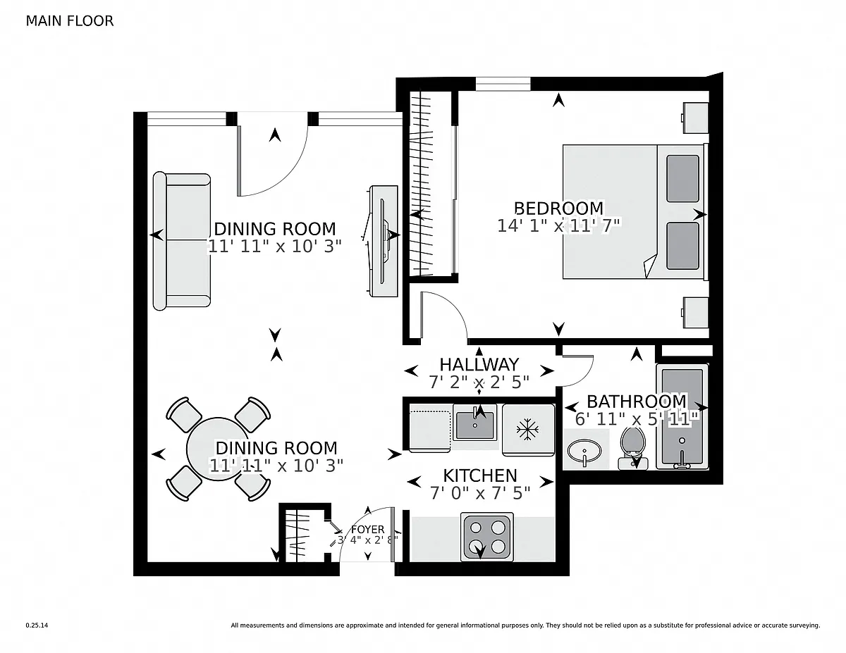 Floor plan Small 1x1