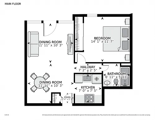 Floor plan Small 1x1