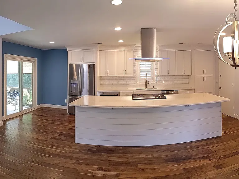 chef's kitchen with huge island