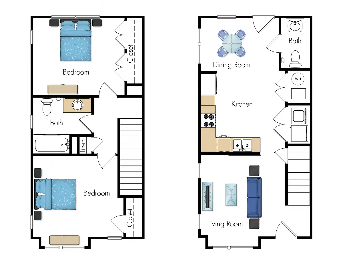 Floor plan 2 Bedroom Townhouse