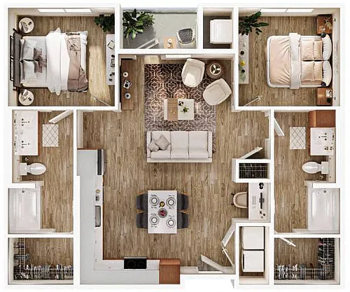 Floor plan 2x2b