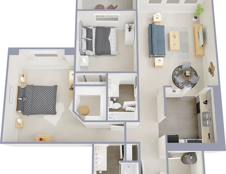 Two bedroom, two bath, 963 square foot apartment Two bedroom, two bath, 963 square foot apartment