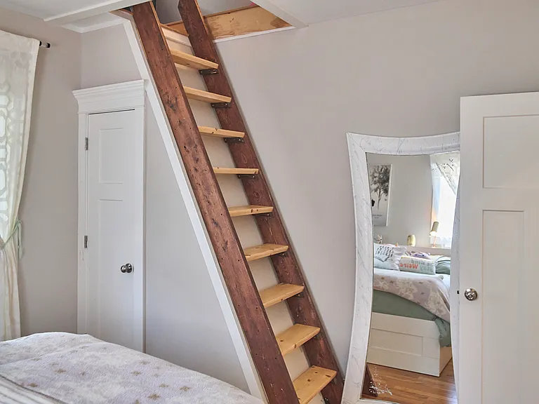 Latter to adorable loft for kids sleepovers or workspace or exercise room