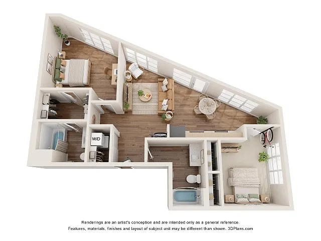 Floor plan 2 Bed - D5