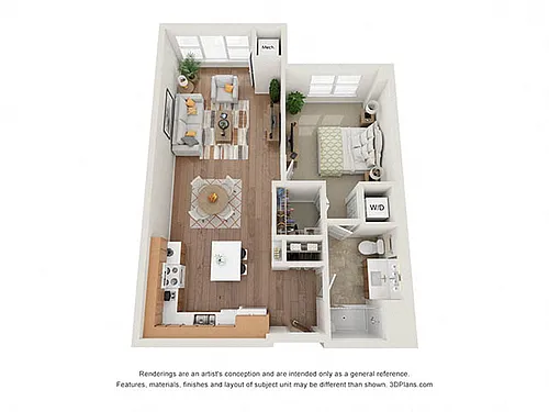 Floor plan One Bedroom - F