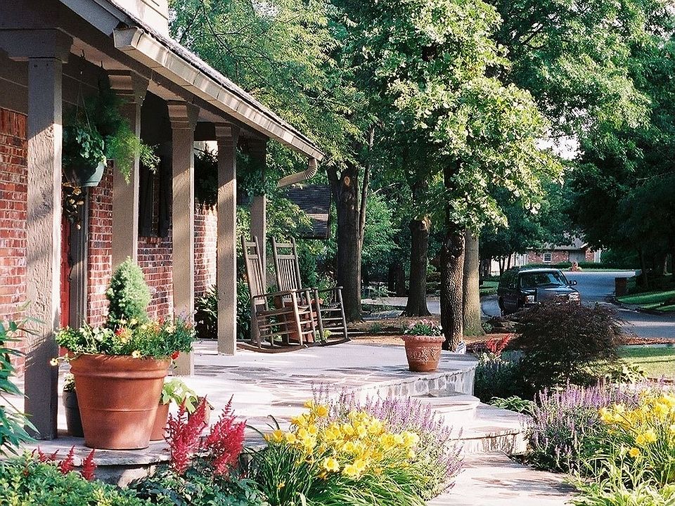 Winding stone path to front entry
