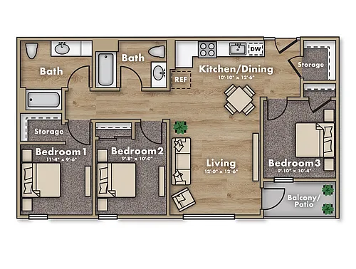 Floor plan 3 Bedroom