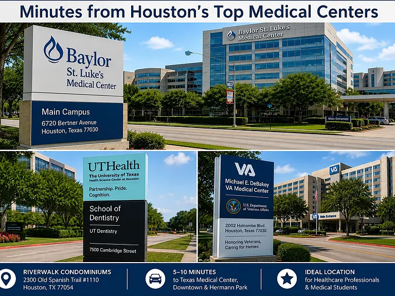 Minutes from Baylor St. Luke's, the VA Medical Center, UTHealth, and the UTHealth School of Dentistry.
