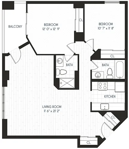 Floor plan 2x2 C2 - Classic
