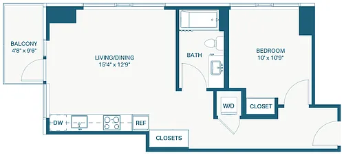 Floor plan 1x1 C20 Puget