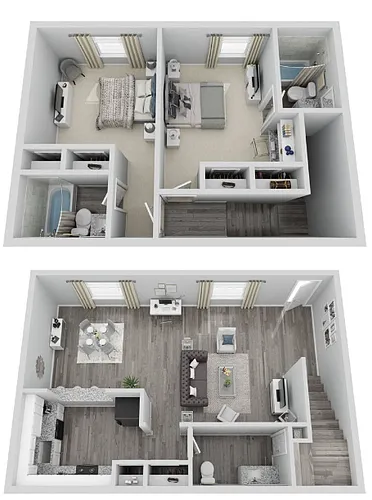 Floor plan 2 Bedroom, 2 Bathroom