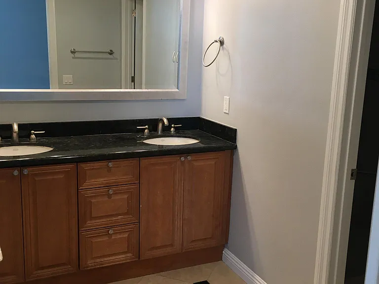 Master bathroom double sinks