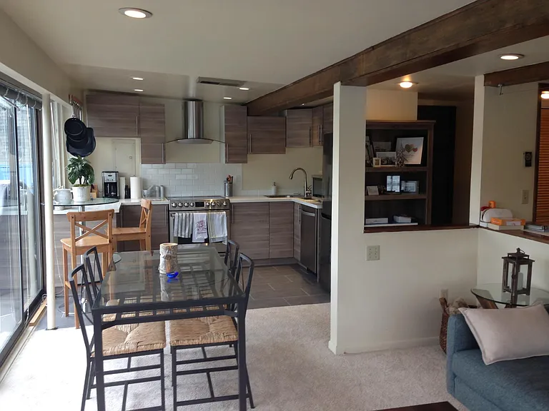 View of kitchen from living room