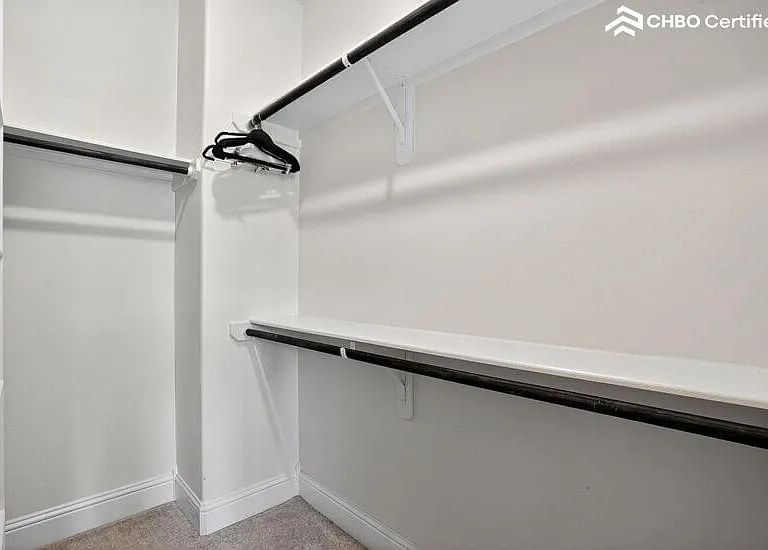 Spacious walk-in closet storage