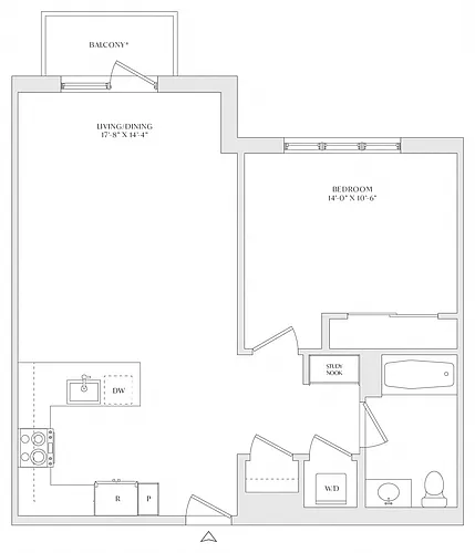 Floor plan 1 Bed/1 Bath-A3