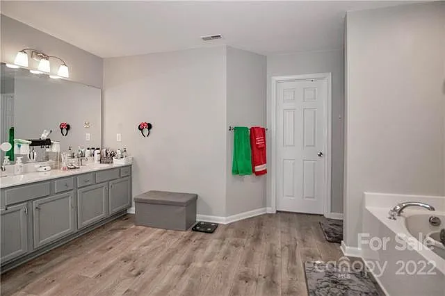 master bathroom with separate shower and tub