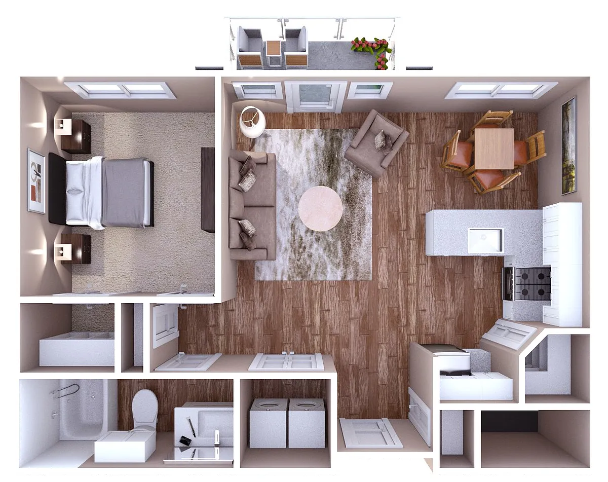Floor plan Poppy 1x1