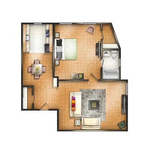 Floor plan One BR 16