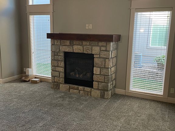 Gas fireplace in the living room.