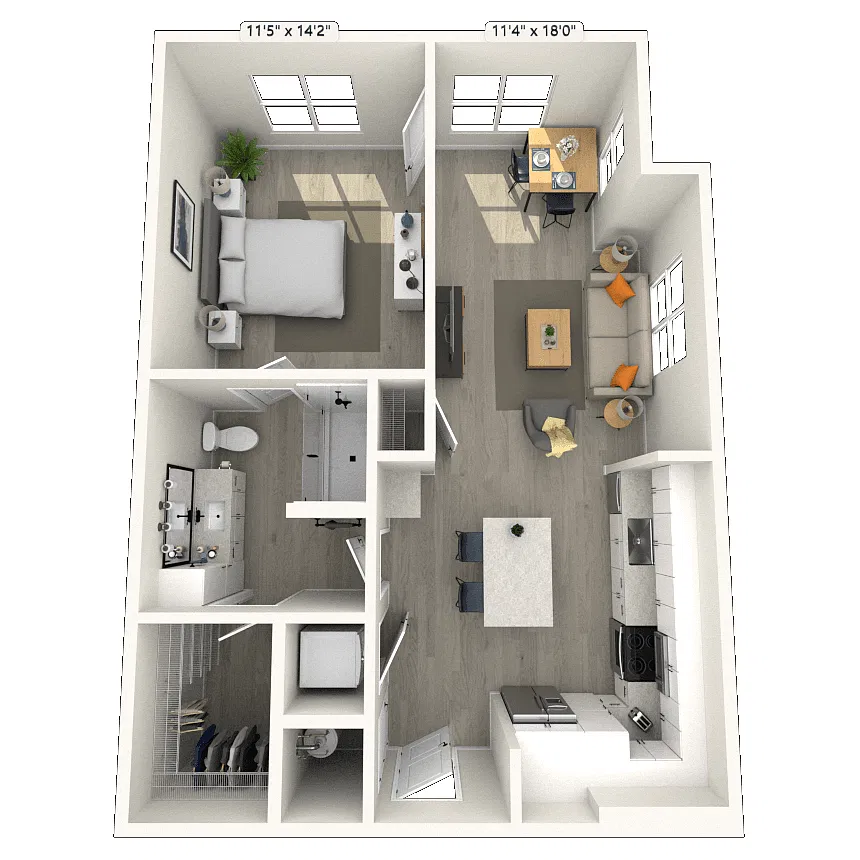 Floor plan A9 1x1 784 SF-FP