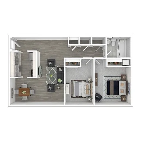 Floor plan 2 Bedroom 1 Bath