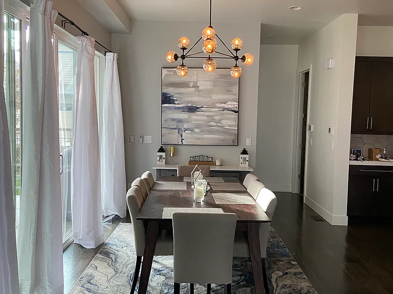 Dining area with table for 8