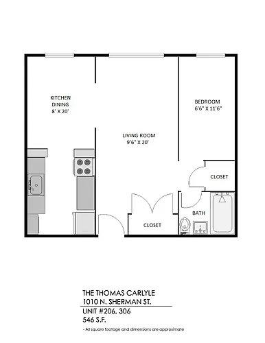 Floor plan Studio + Den