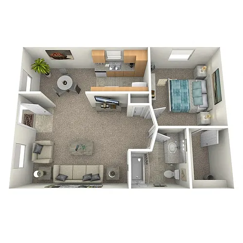 Floor plan 1 Bedroom 1 Bathroom