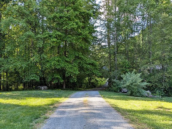 View from street looking down driveway