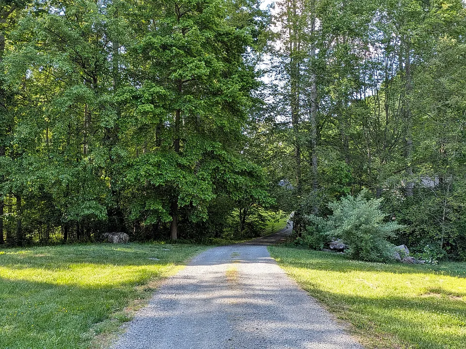 View from street looking down driveway