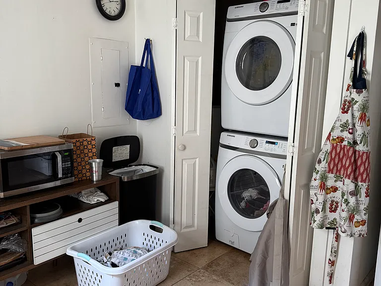 New washer dryer. Yours to use while you're here.