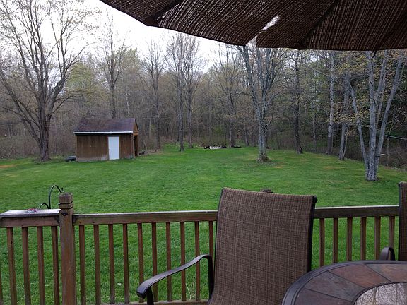 View of back yard from deck.