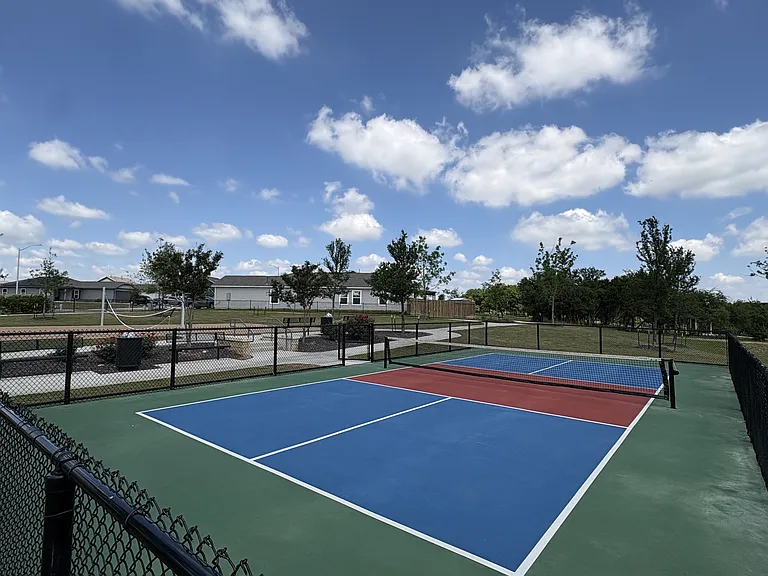Park area- Pickle-ball courts + volleyball