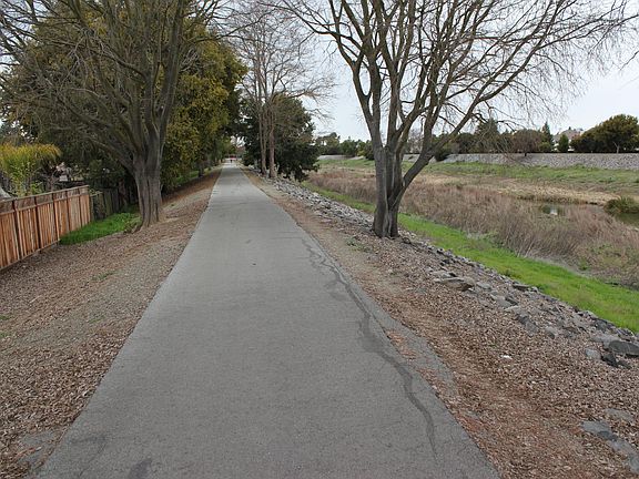 Alameda creek and trail with house fence seen on the left in the pic. We have access to this trail from our backyard.