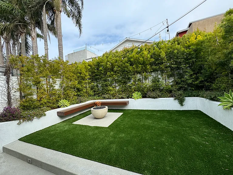 Lights, fire pit, palm trees, privacy!