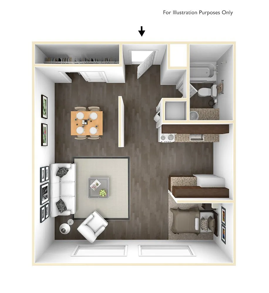 Floor plan Renovated Studio