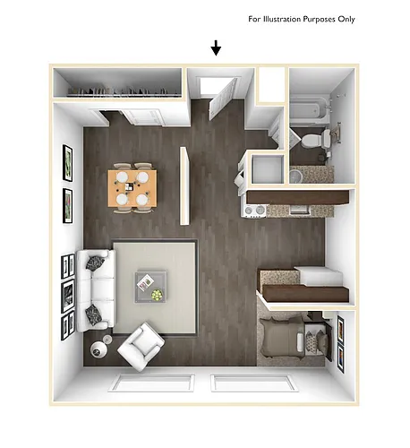 Floor plan Renovated Studio