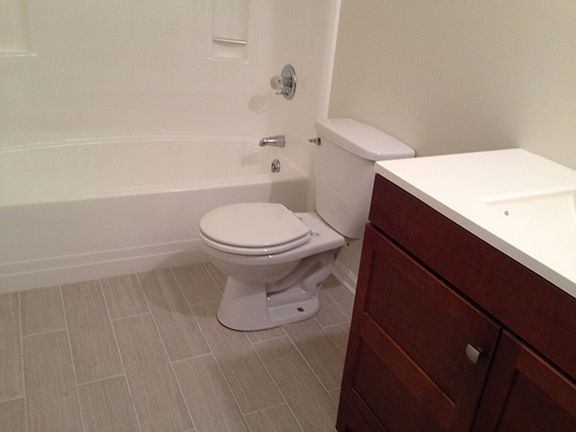 Vanity, and tile flooring