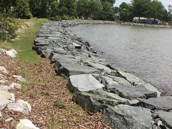 Beautiful rip rap stops erosion!
