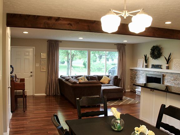 Open concept with beam