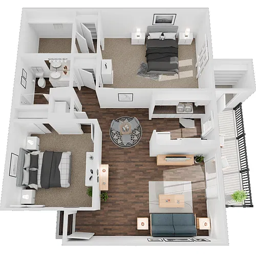 Floor plan 2 Bed 1 Bath