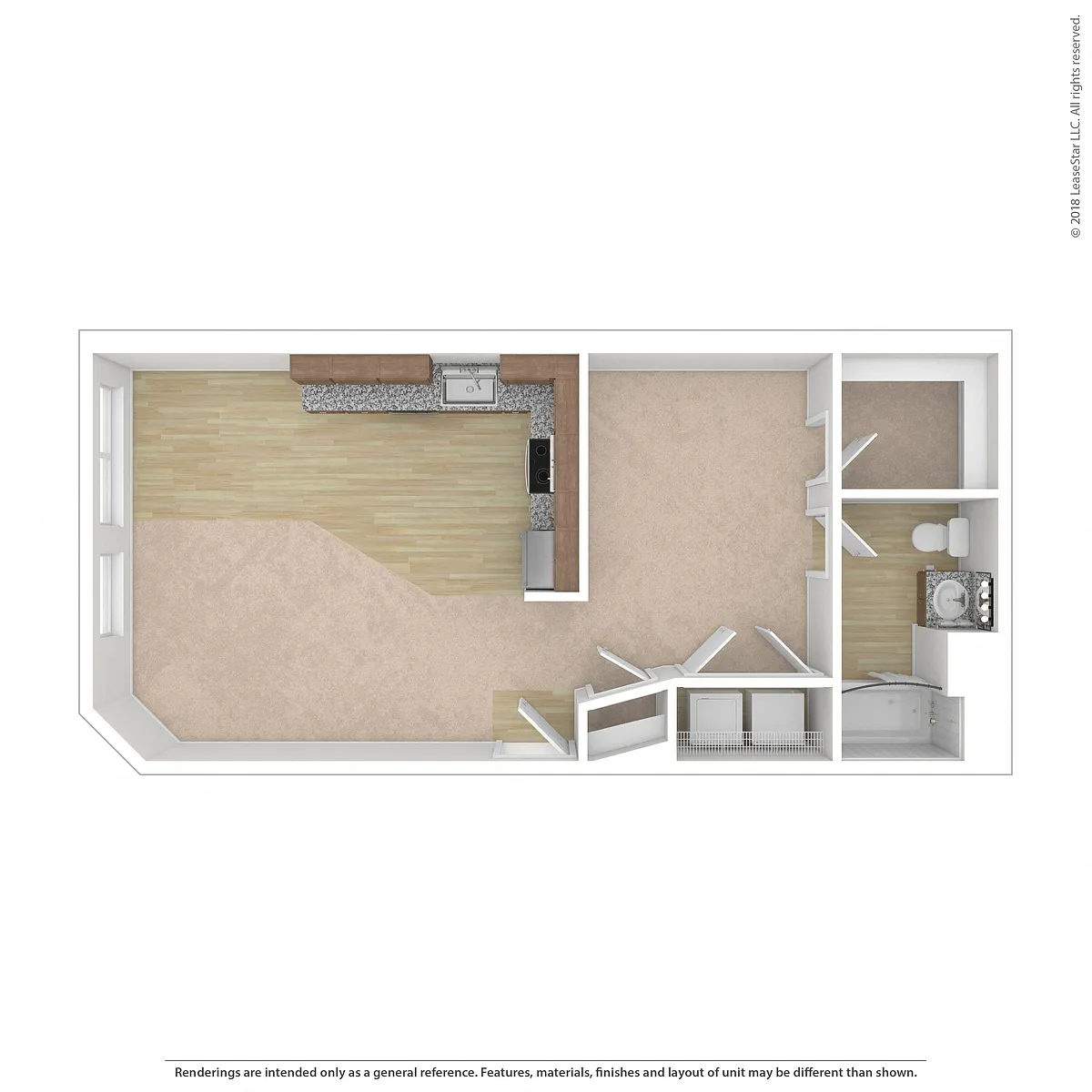 Floor plan Open 1 Bedroom C