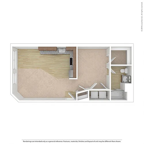 Floor plan Open 1 Bedroom C