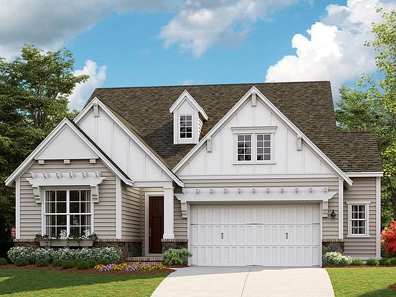 Covina A - American Cottage 2-Car Front Load Garage Optional Garage Workshop Note Renderings