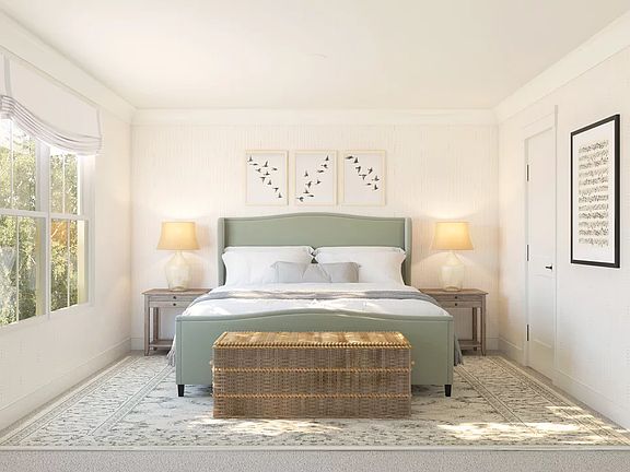 Primary suite with crown moulding