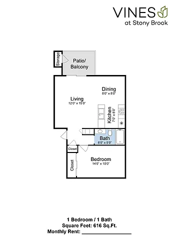 Floor plan 1 X 1
