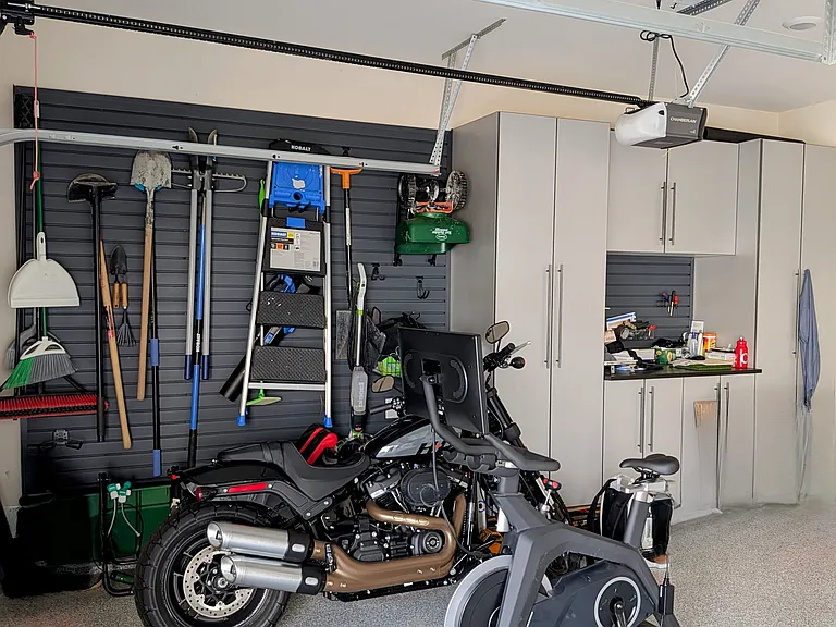 Garage - Storage and Slat Wall installed