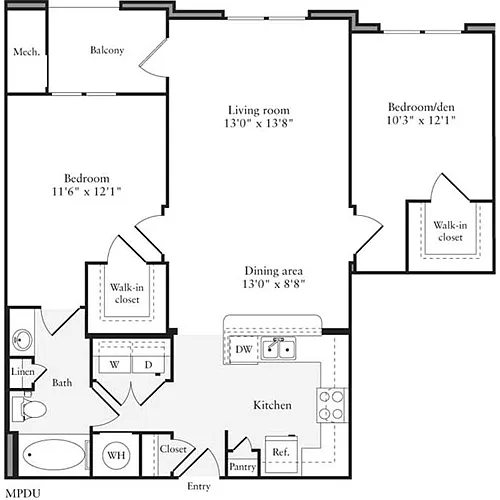 Floor plan 2 Bedrooms A